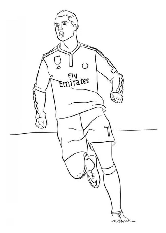 Cristiano Ronaldo läuft coloring page for children