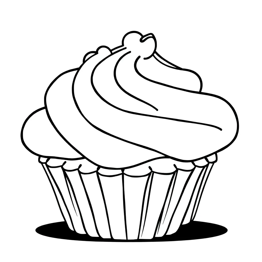 Cupcakes Bakken Zoet Feest Dessert coloring page for children