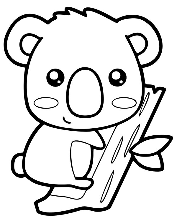 Cute Koala Bear coloring page for children