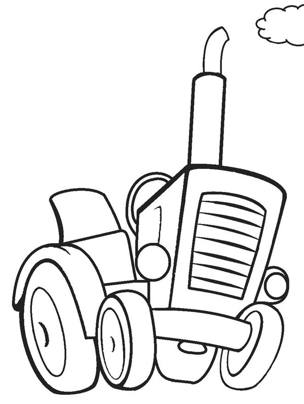 Cute Tractor coloring page for children