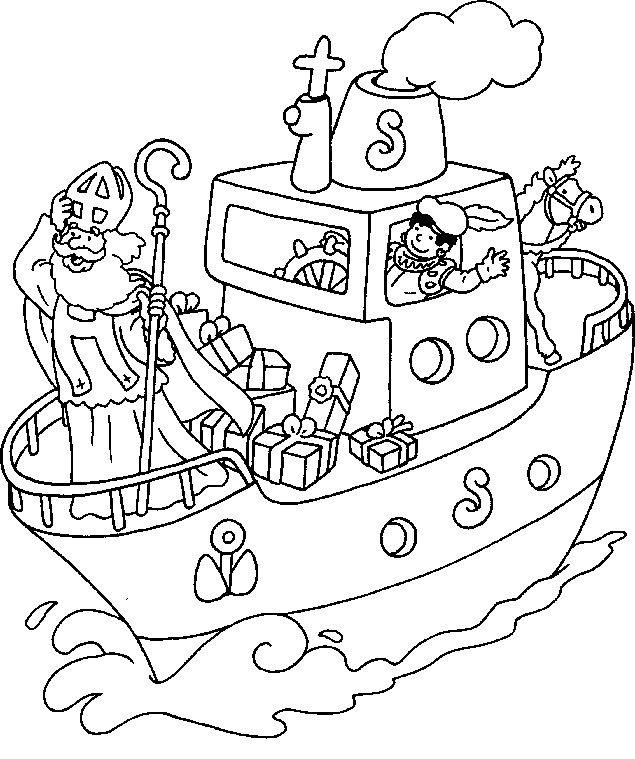 Daar Komt Sinterklaas coloring page for children