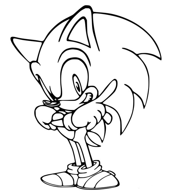 Dedo Senalador Sonic coloring page for children