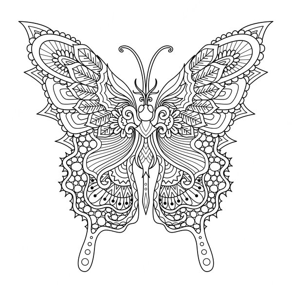 Detailed Butterfly coloring page for children