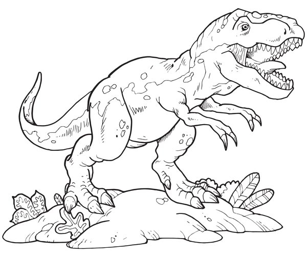 Dinosaur T Rex Roar coloring page for children