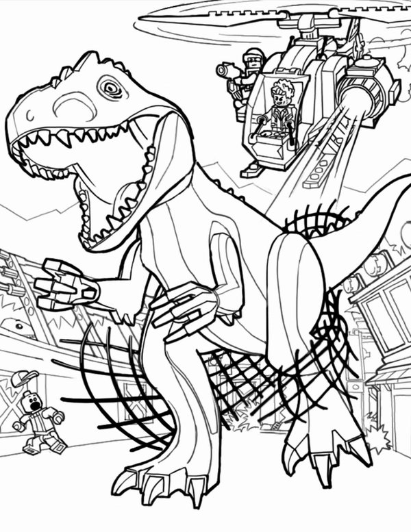 Dinosaurier Lego T Rex coloring page for children