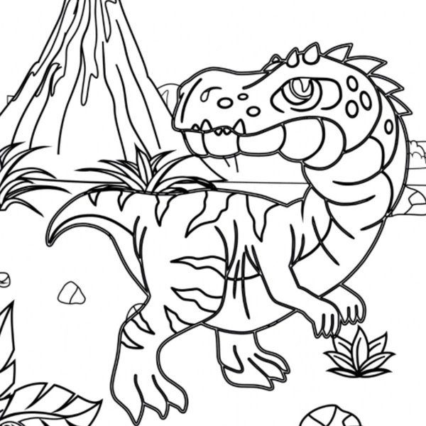 Dinosaurio Giganotosaurus coloring page for children