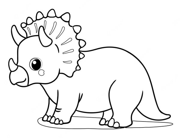 Dinosaurus Baby Triceratops coloring page for children