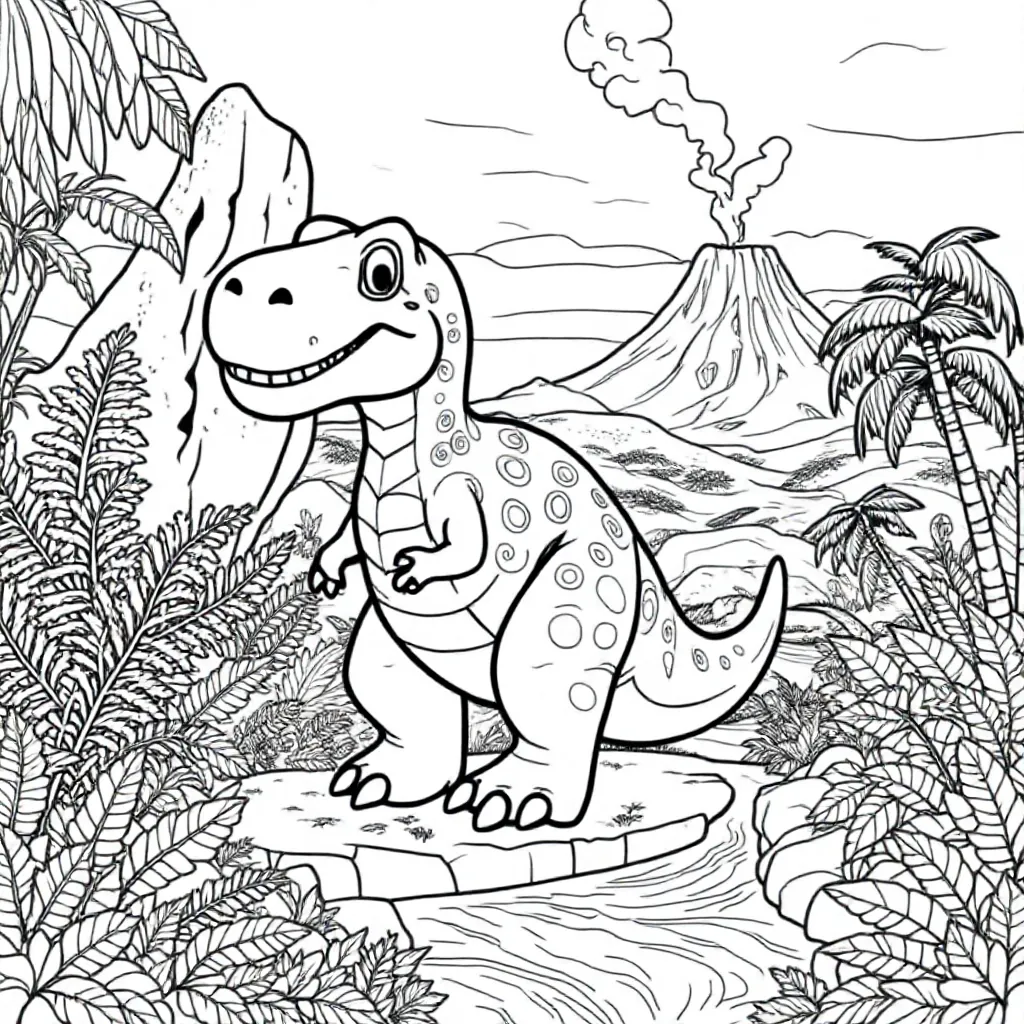 dinosaurus kleurplaat voor kinderen