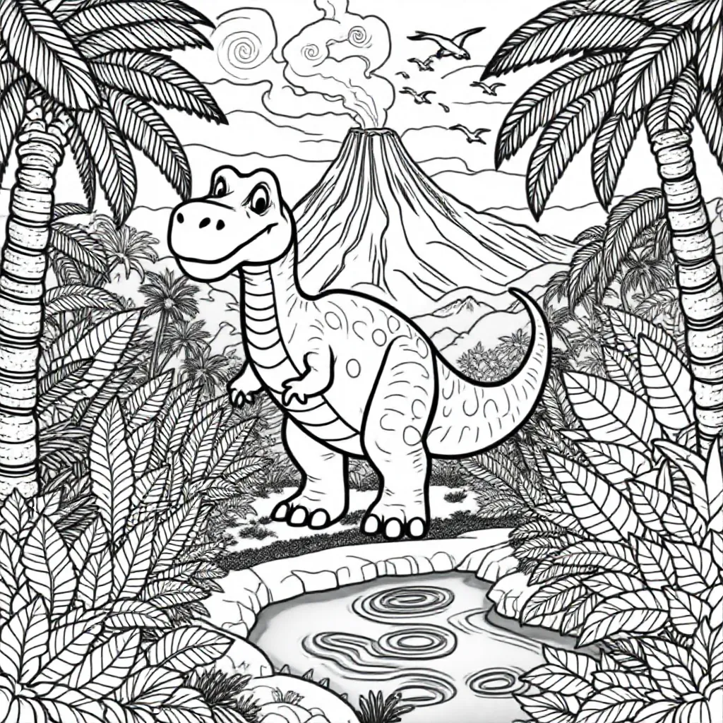 dinosaurus kleurplaat voor kinderen