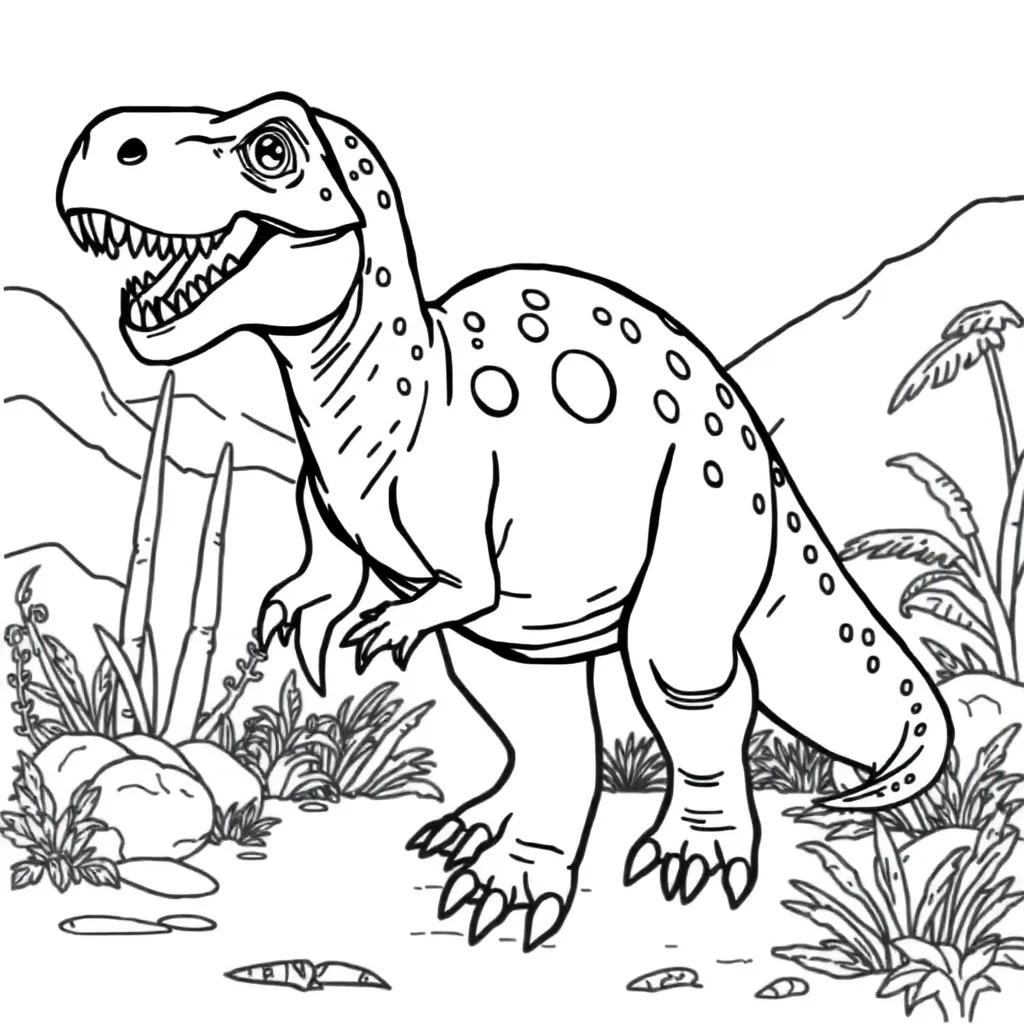 Dinosaurus Prehistorie Gedetailleerd Avontuurlijk Educatief coloring page for children
