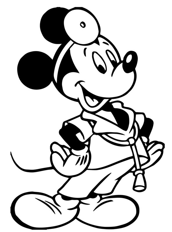 Doctor Mickey Mouse coloring page for children