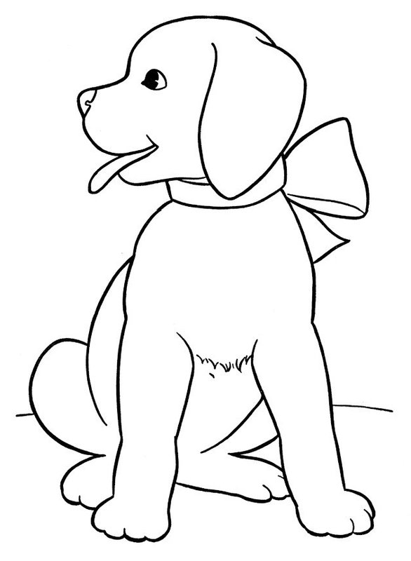 Dog Golden Retriever Pup coloring page for children