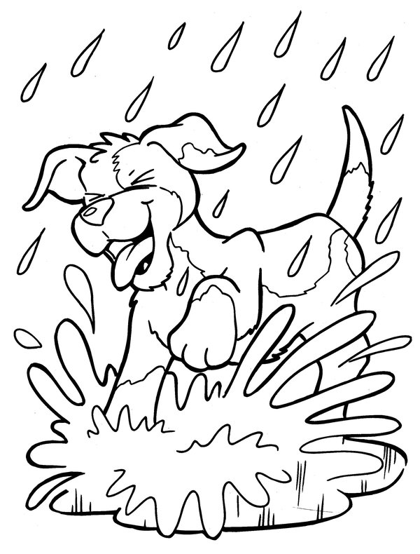 Dog Water coloring page for children
