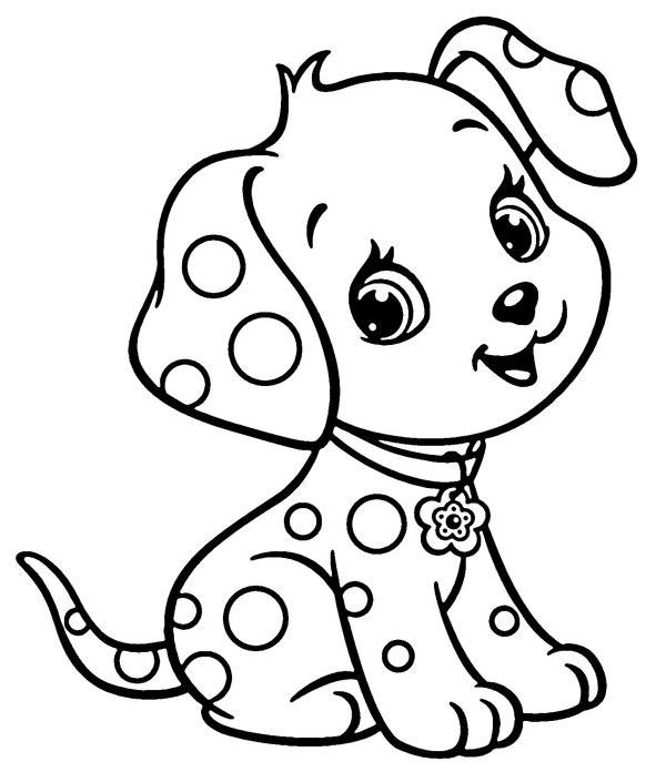 Dogs Puppy Dots coloring page for children