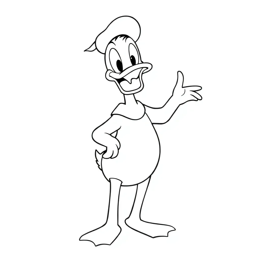 Donald Duck Stripfiguur Disney Avontuur coloring page for children