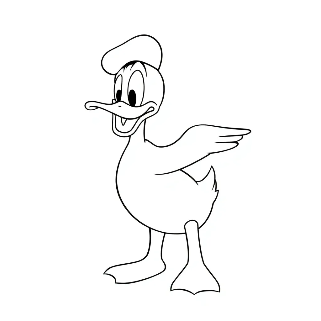 Donald Duck Stripfiguur Disney Avontuur coloring page for children