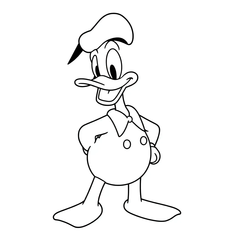 Donald Duck Stripfiguur Disney Avontuur coloring page for children