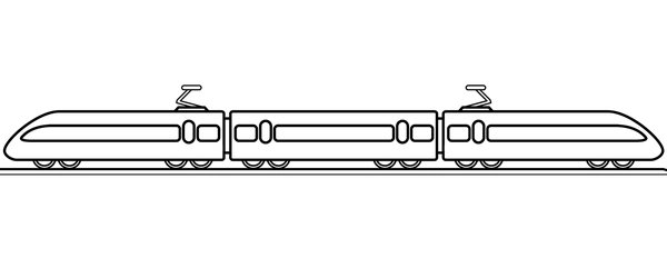Doppelter Zug Einfach coloring page for children