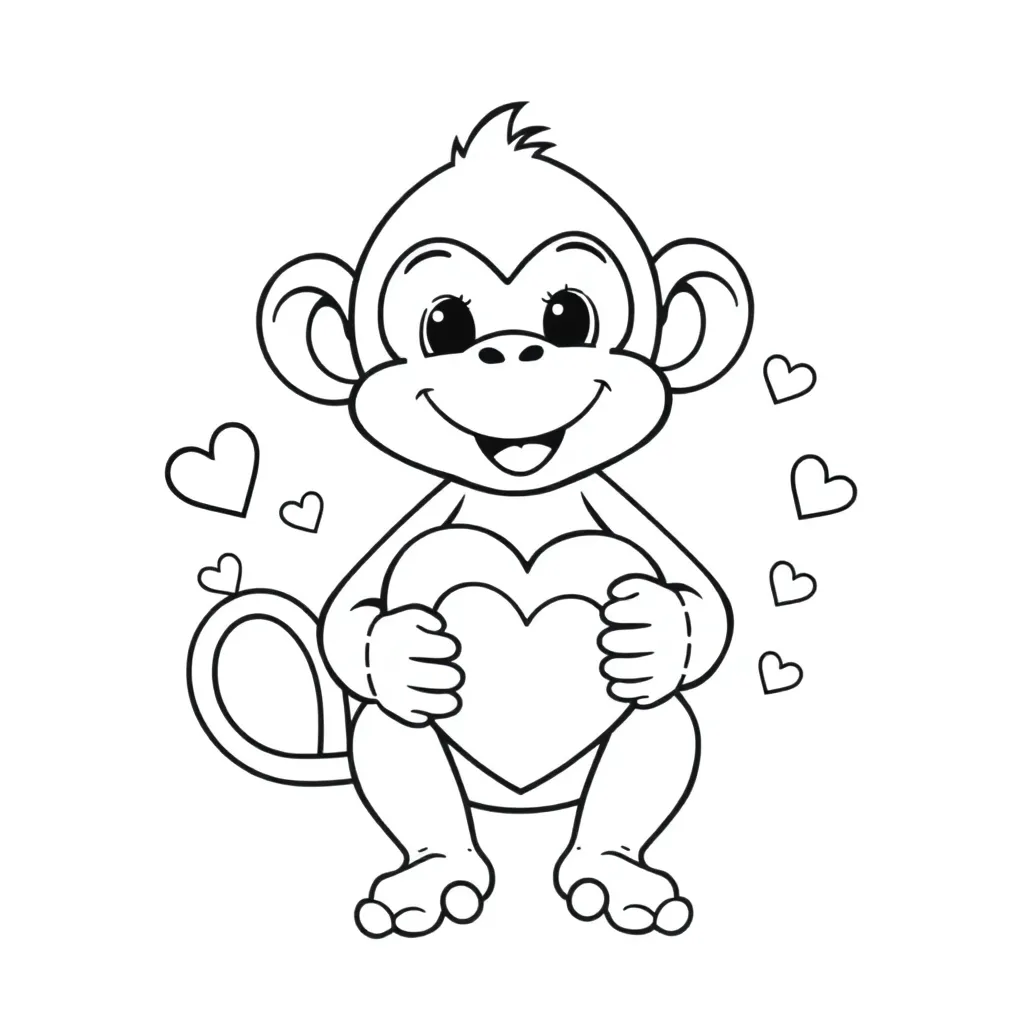 Dora Aap Knuffel Vrolijk Schattig coloring page for children