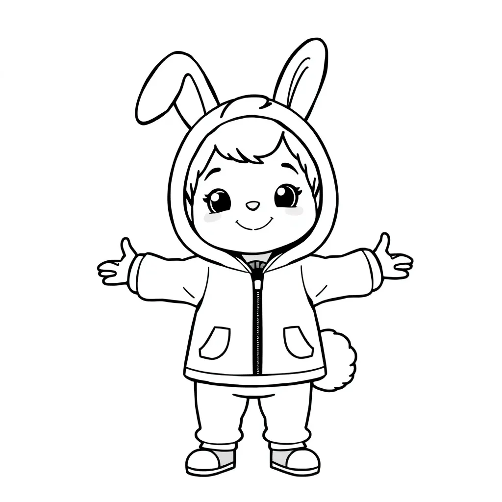 Dora Konijn Kostuum Pasen Schattig coloring page for children