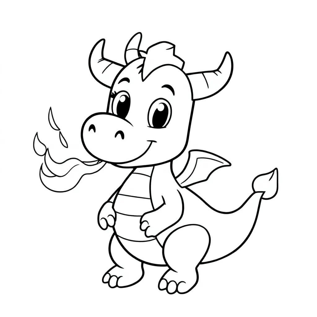 Draak Die Vuur Spuwt coloring page for children