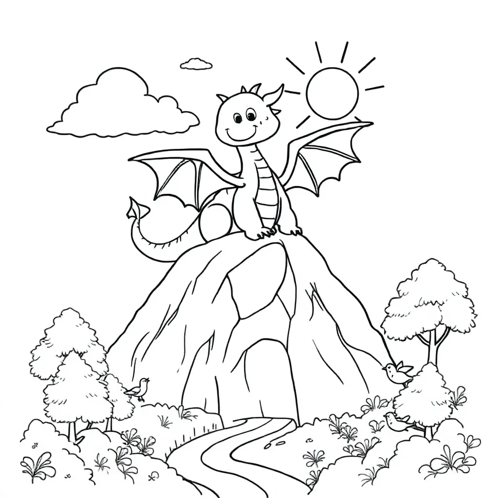 Draak coloring page for children