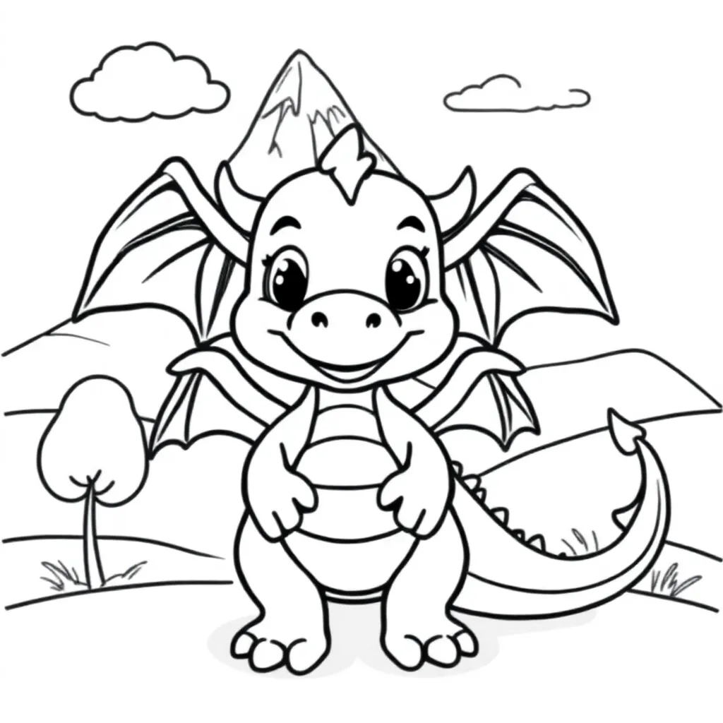 Draak coloring page for children