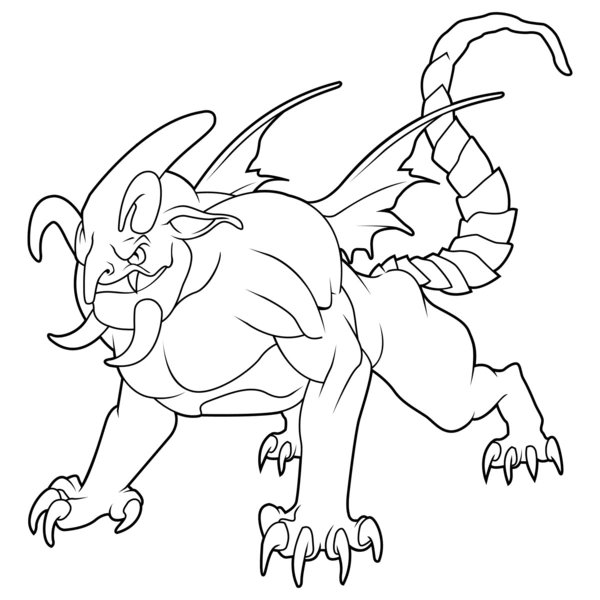 Drachenmonster coloring page for children