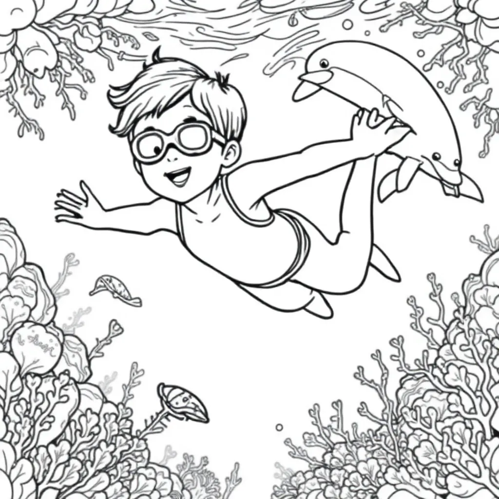 Duikend Kind coloring page for children