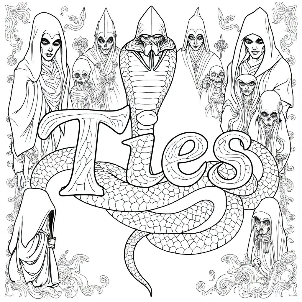 Een Cobra Die Met Zijn Lijf De Naam Ties Maakt En Om De C... coloring page for children