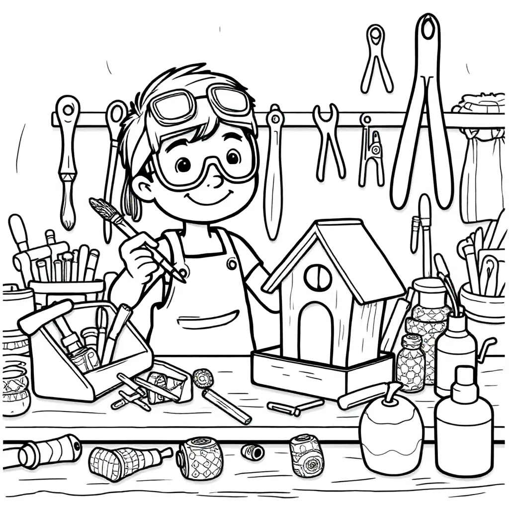 Een Doe Het Zelf Project coloring page for children