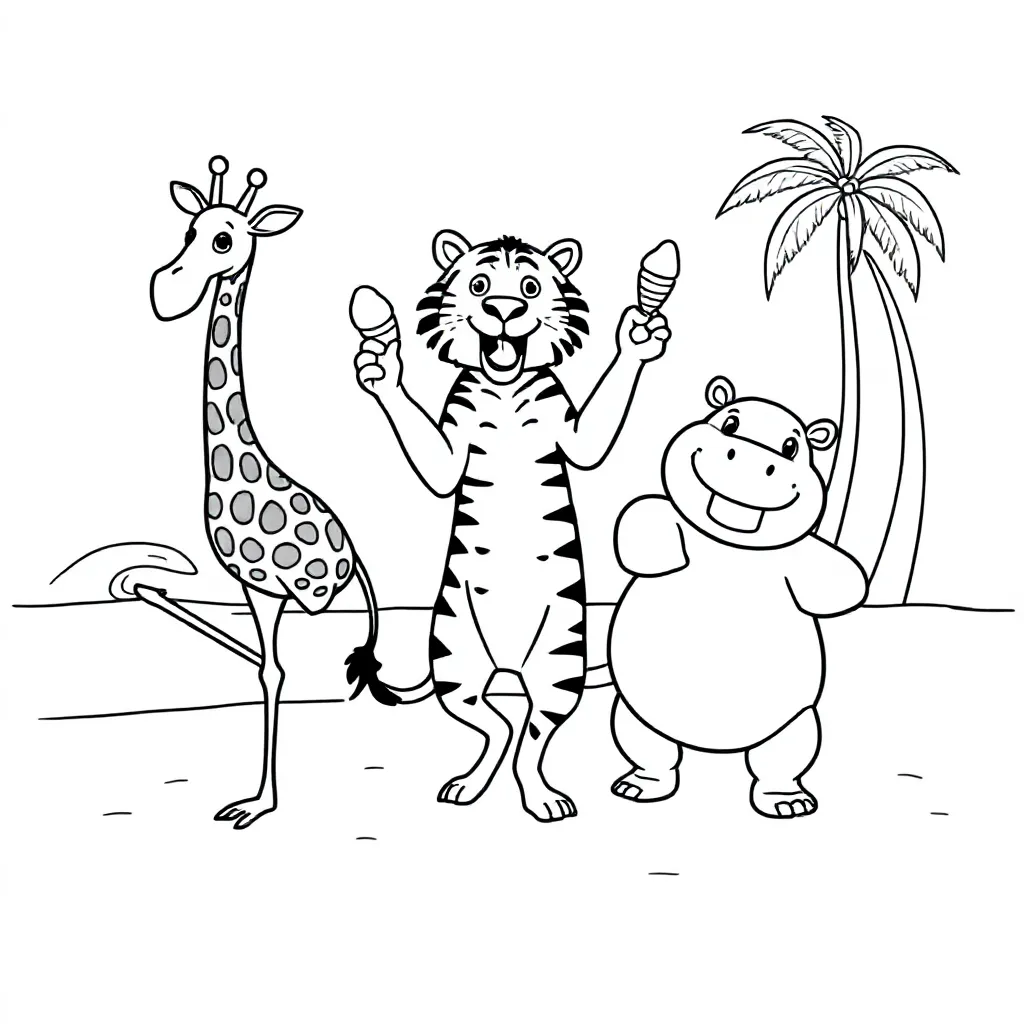 A Giraffe Standing on One Leg Like a Flamingo and a Tiger...