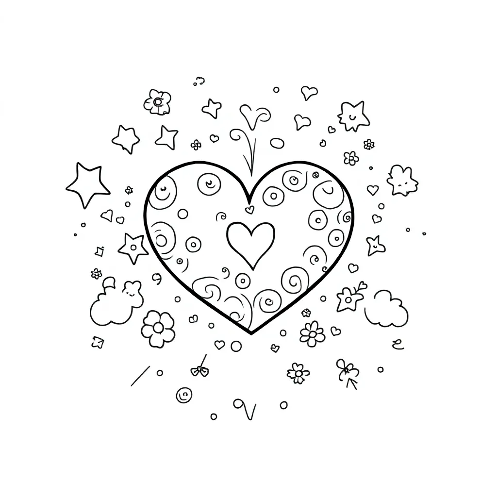 Een Hartje coloring page for children