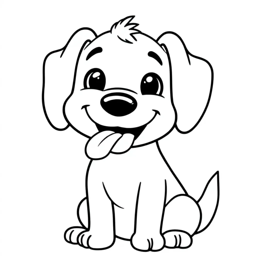 Een Hond Dat Zijn Tong Uit Steekt coloring page for children