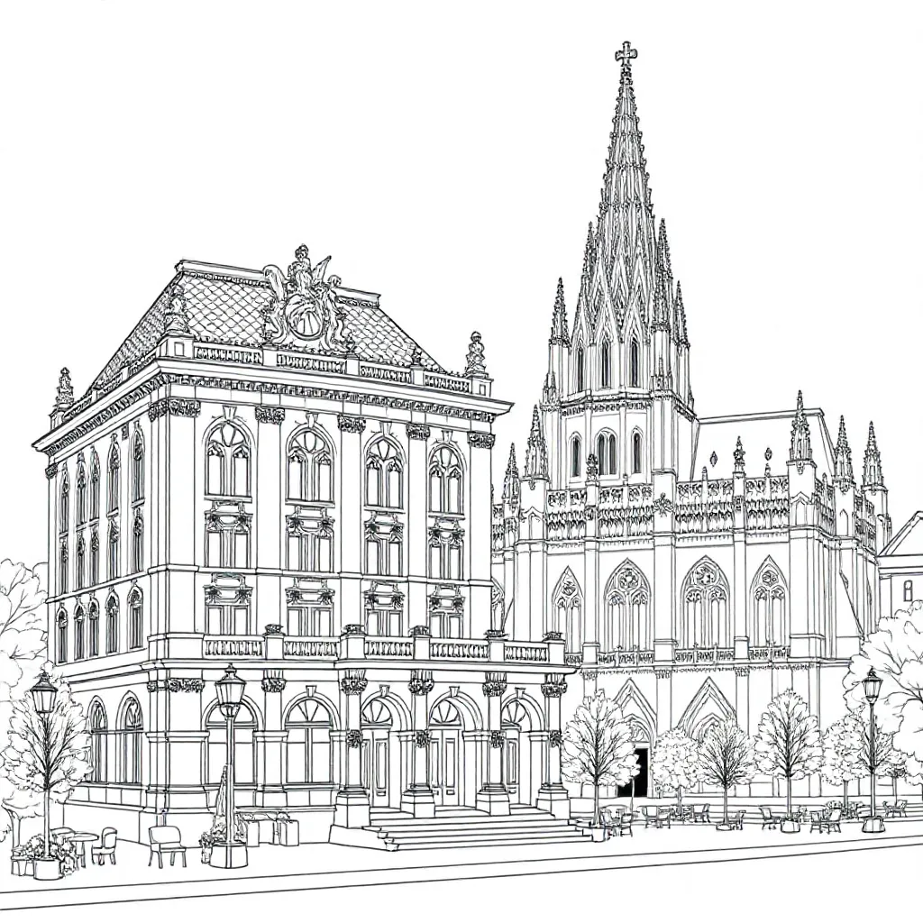 Een Idyllisch Plaatje Van De Stad Wenen coloring page for children