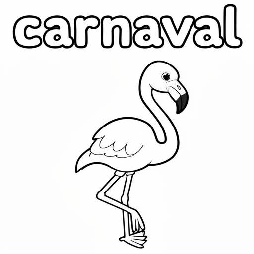 een kleine flamingo kleurplaat voor kinderen