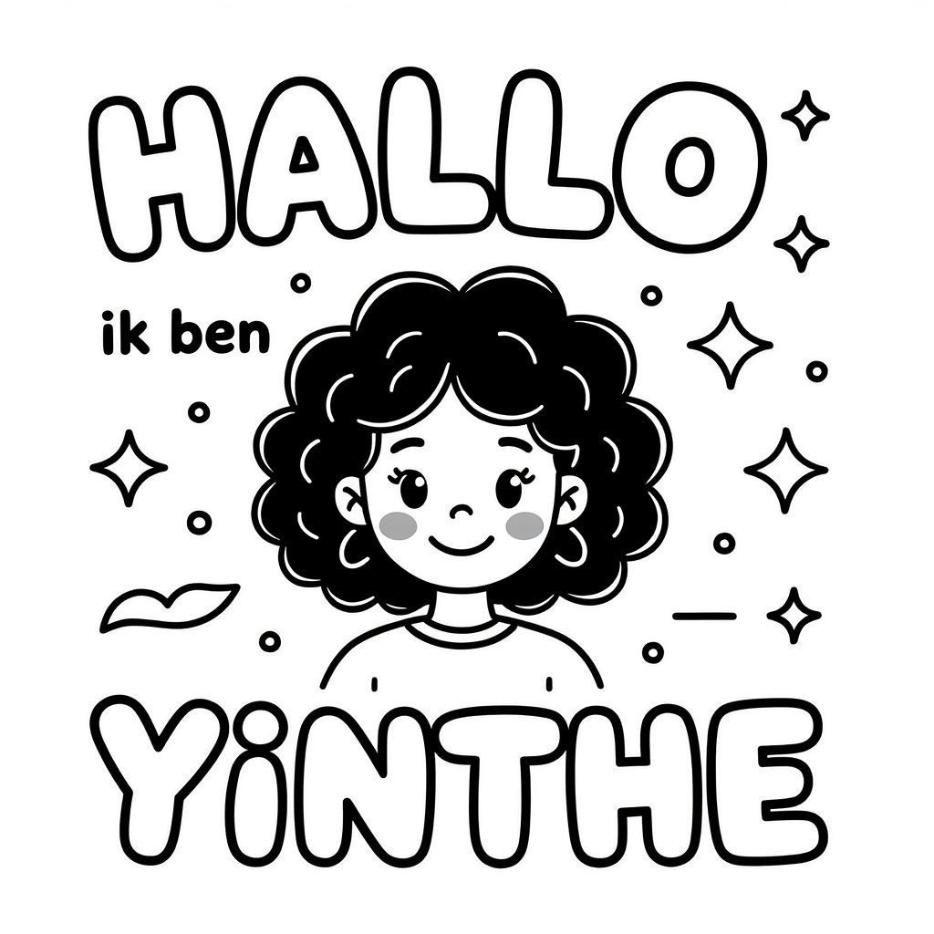 Een normaal meisje met krullen coloring page for children