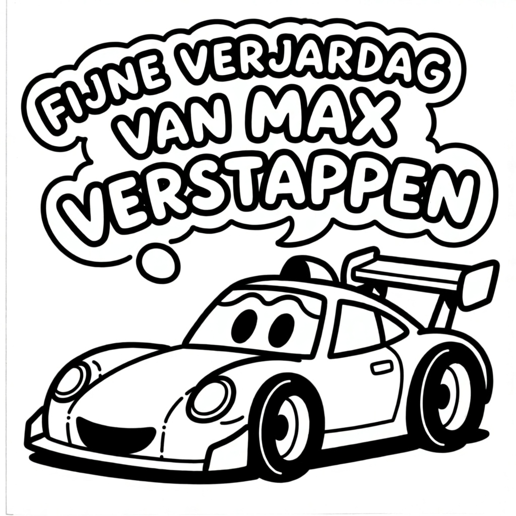 een racecircuit met een raceauto met een logo van redbull coloring page for children