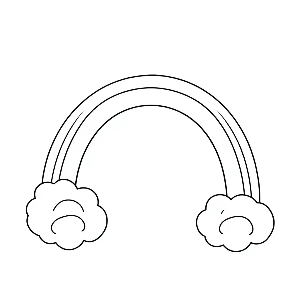 Een Regenboog Met Wolken coloring page for children