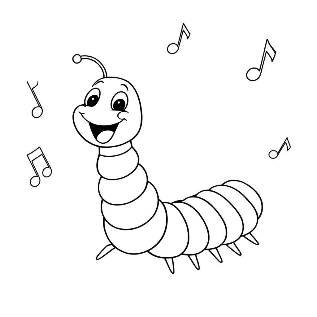 Een Schattige Grappige Duizendpoot Die Een Aria Zingt coloring page for children