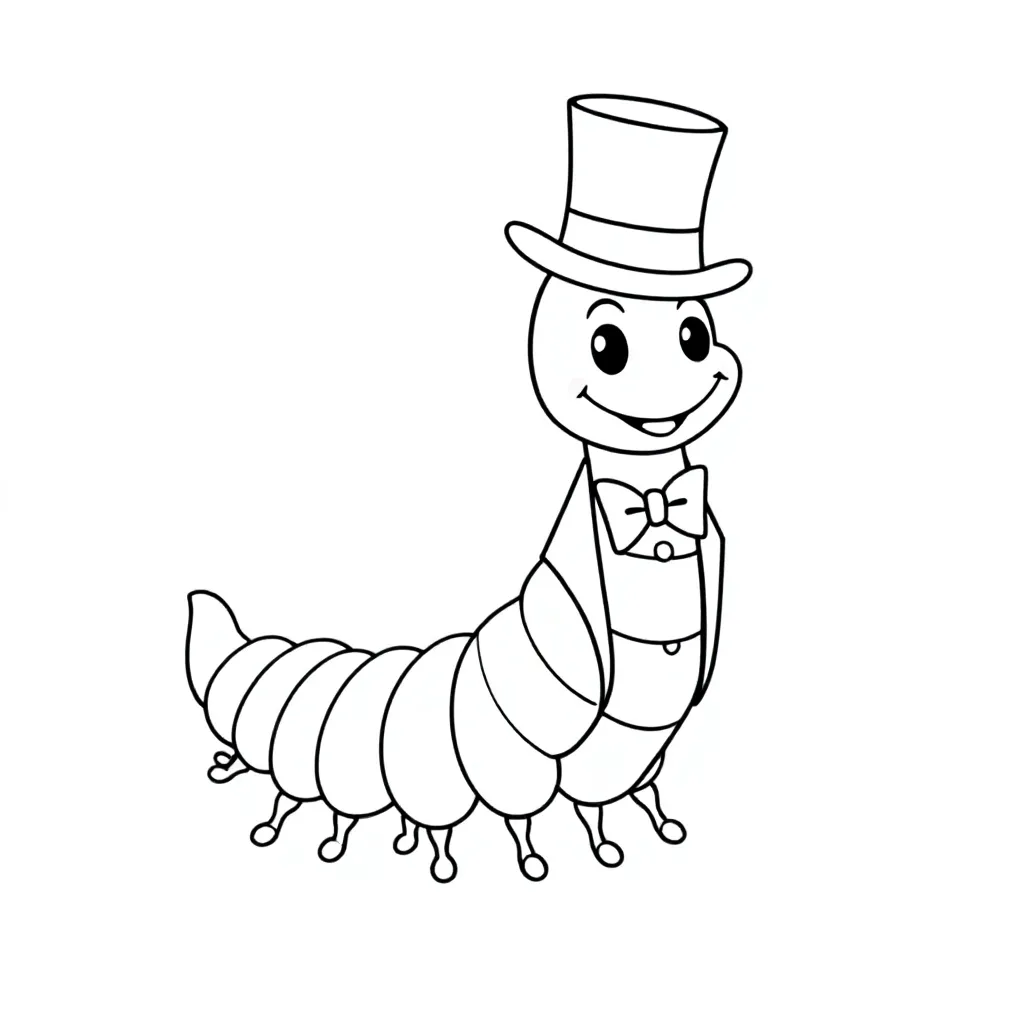 Een Schattige Grappige Duizendpoot Met Chique Kostuum En ... coloring page for children