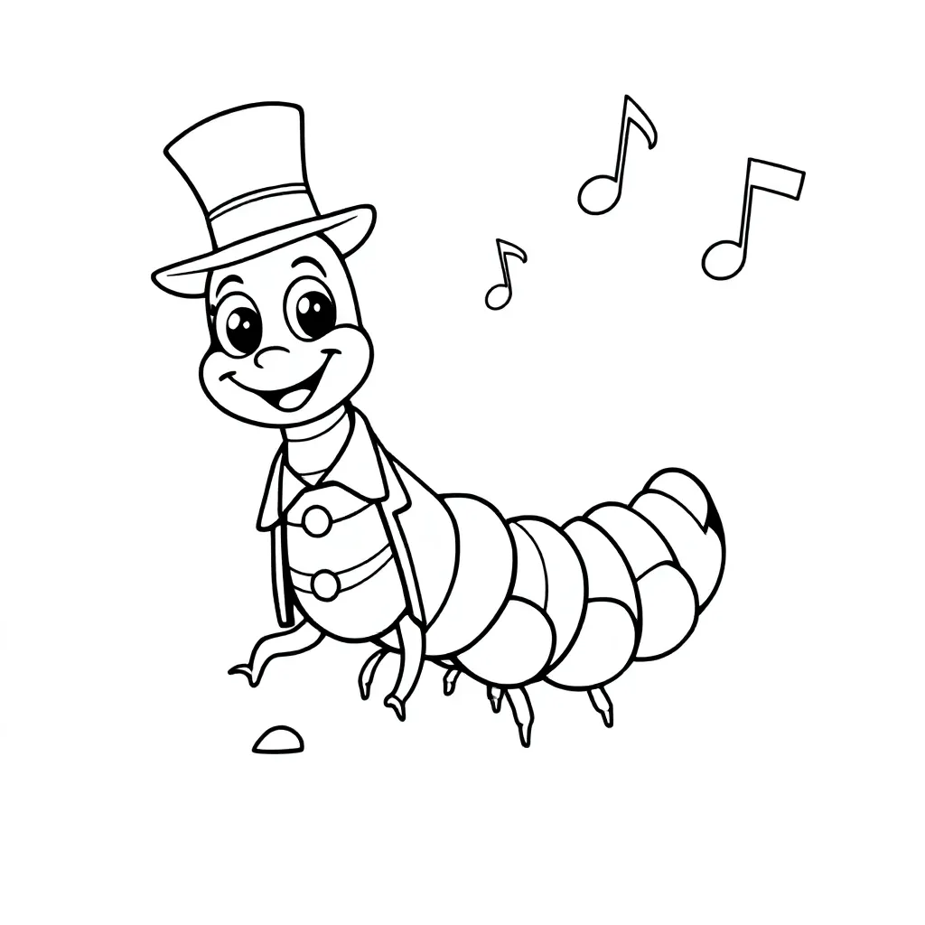 Een Schattige Grappige Duizendpoot Met Een Chique Kostuum... coloring page for children