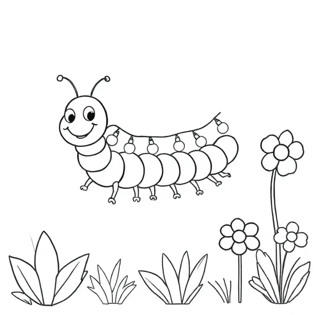 Een Schattige Grappige Duizendpoot Met Lampjes En Verlich... coloring page for children