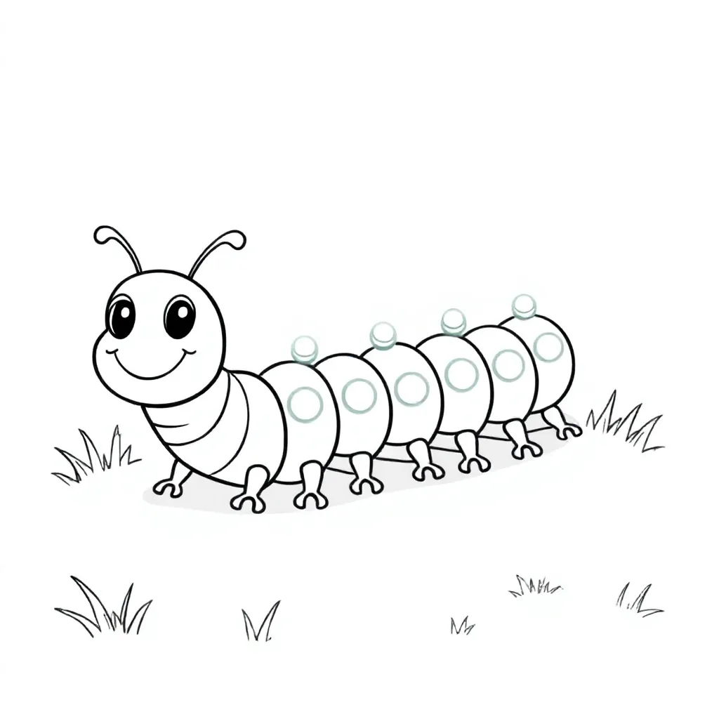 Een Schattige Grappige Duizendpoot Met Lampjes coloring page for children