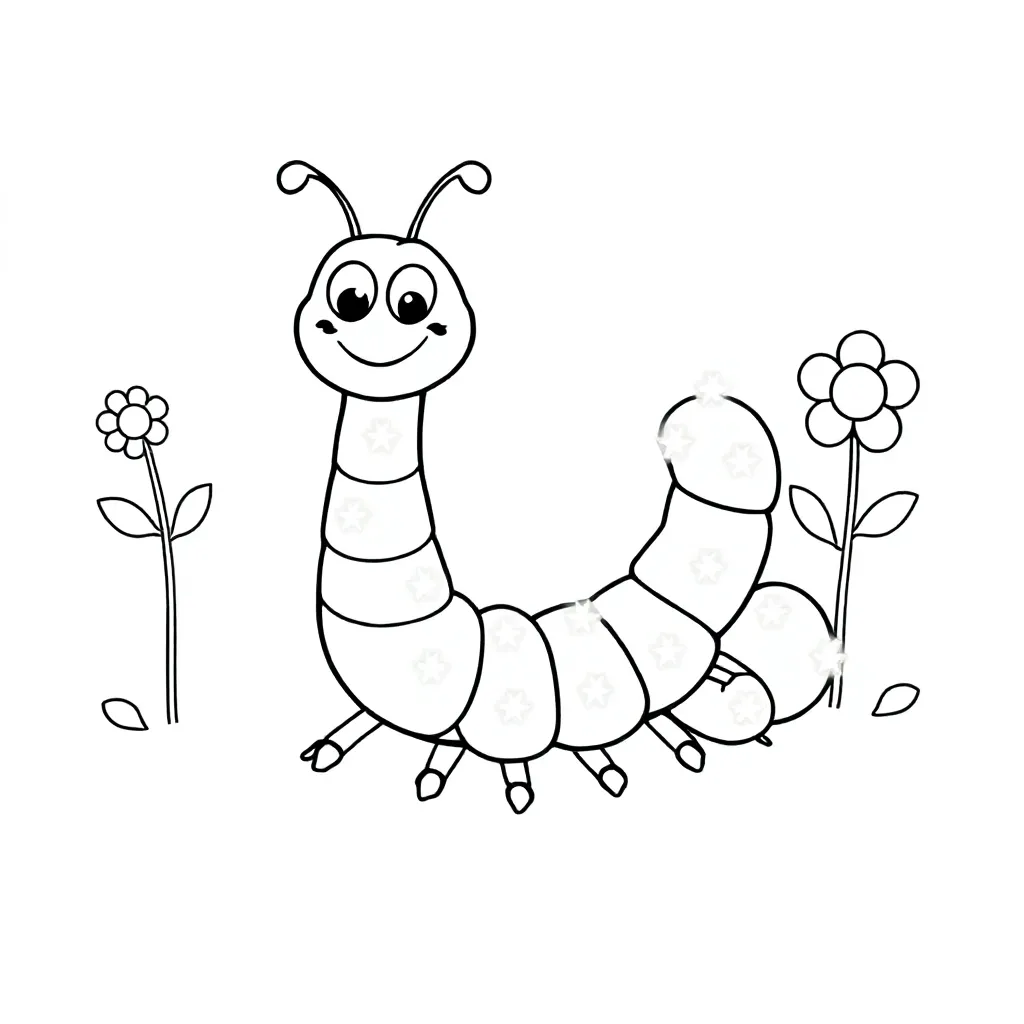 Een Schattige Grappige Duizendpoot Met Veel Lichtjes coloring page for children