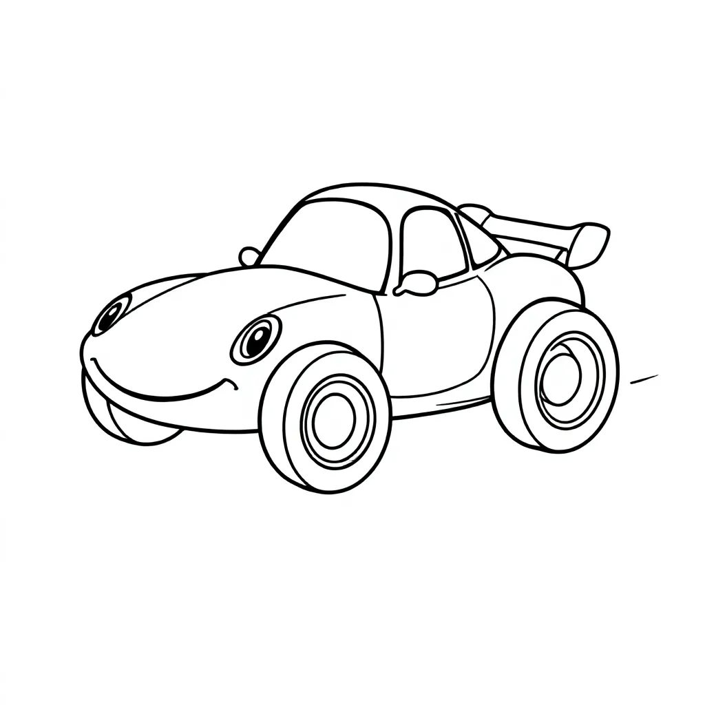 Een Snelle Race Auto coloring page for children