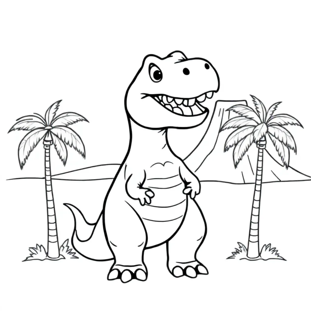 Een Stoere Dinosaurus T Rex coloring page for children