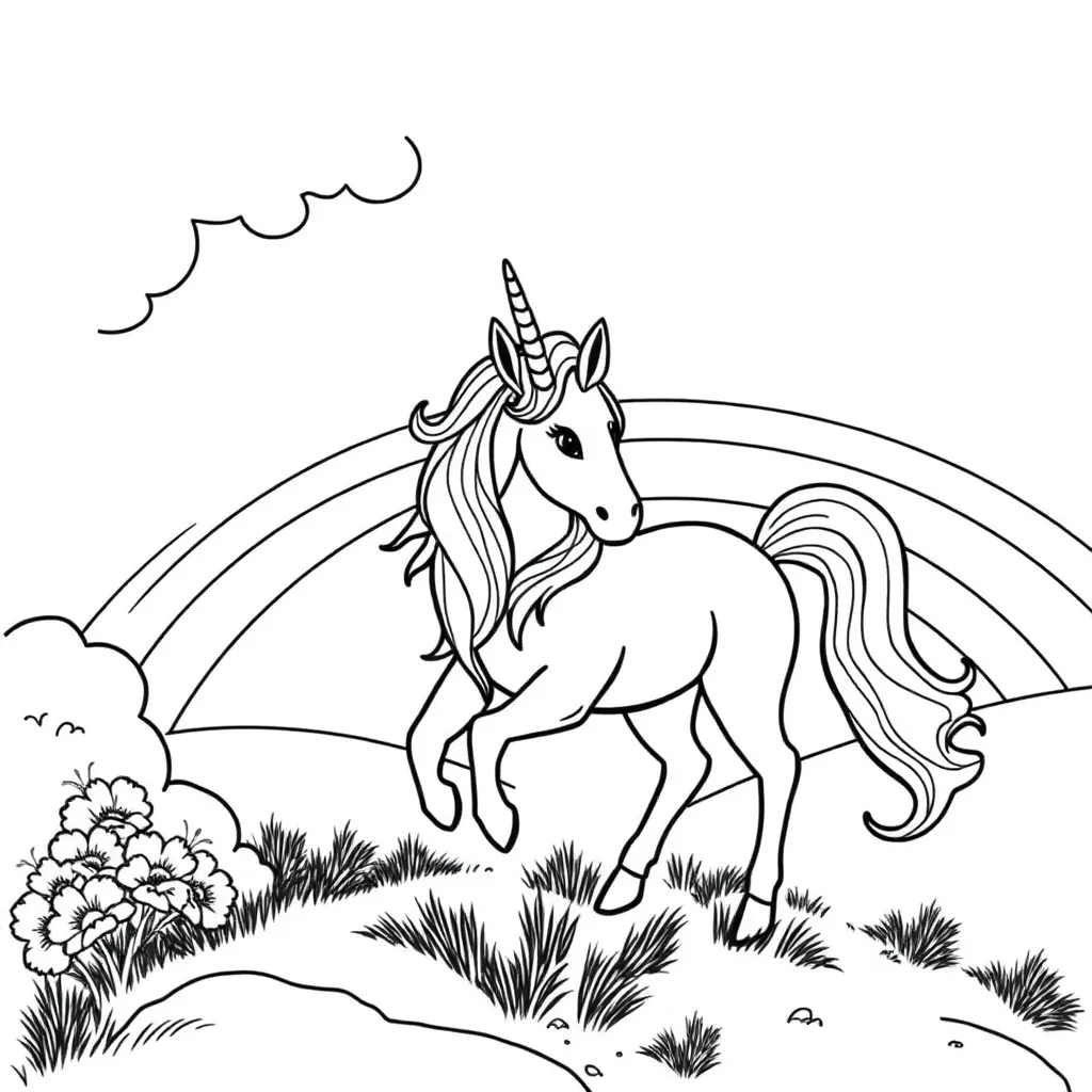 Eenhoorn Fantasie Magisch Mythisch Sprookjes coloring page for children