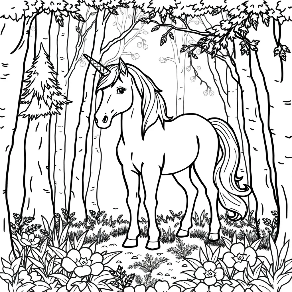 Eenhoorn Fantasy Magisch Mythisch Sprookjes coloring page for children