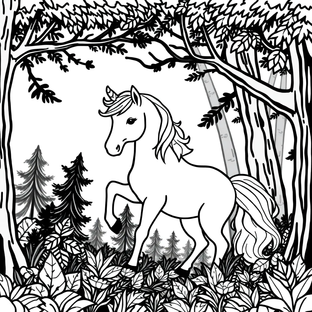 Eenhoorn Fantasy Magisch Mythisch Sprookjes coloring page for children